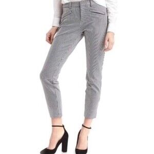 Gap Skinny Ankle Pants, White and Navy Striped, Size 0